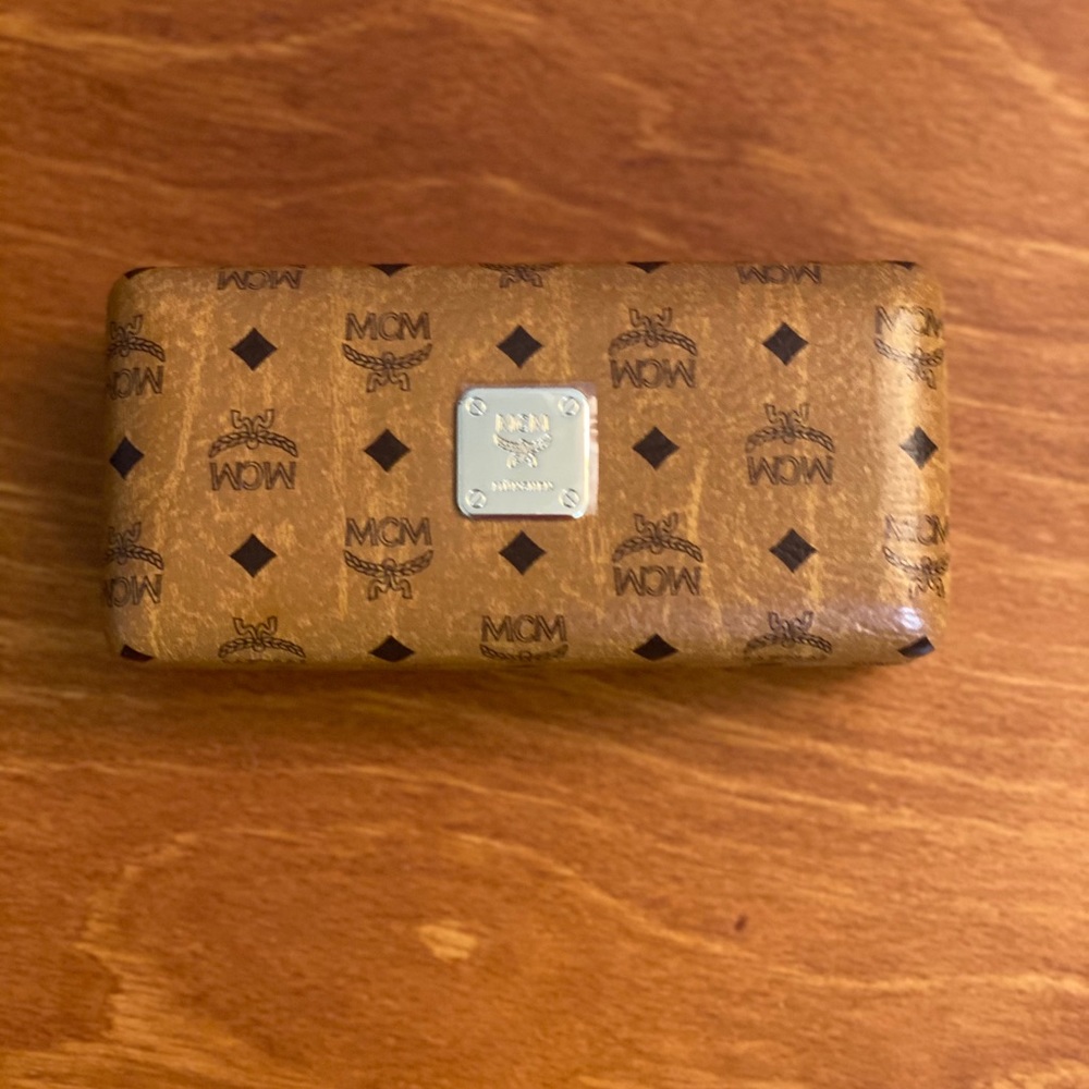 MCM hard sunglasses case & dust cloth